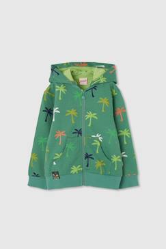 Sweat zippé à capuche imprimé palmier  - vertbaudet enfant