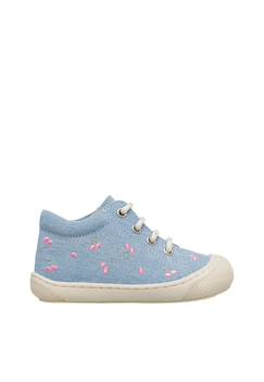 Chaussures-Chaussures bébé 17-26-Chaussures premiers pas en tissu cocoon embr.cherry