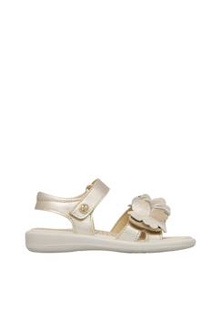 Chaussures-Chaussures bébé 17-26-Marche fille 19-26-Sandales en cuir avec des fleurs salya