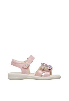 Chaussures-Chaussures bébé 17-26-Marche fille 19-26-Sandales en cuir avec des fleurs brahma
