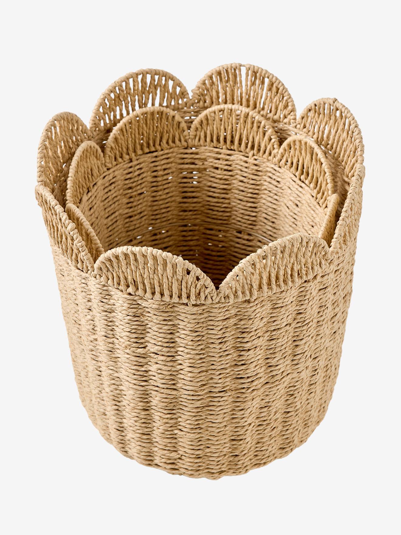 Lot 2 paniers de rangement gigognes beige (Vertbaudet) - Image 2