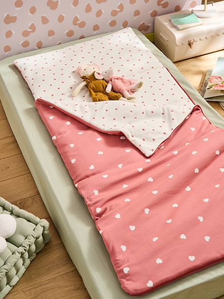 Sac de couchage coton cœur vieux rose 1 - vertbaudet enfant 