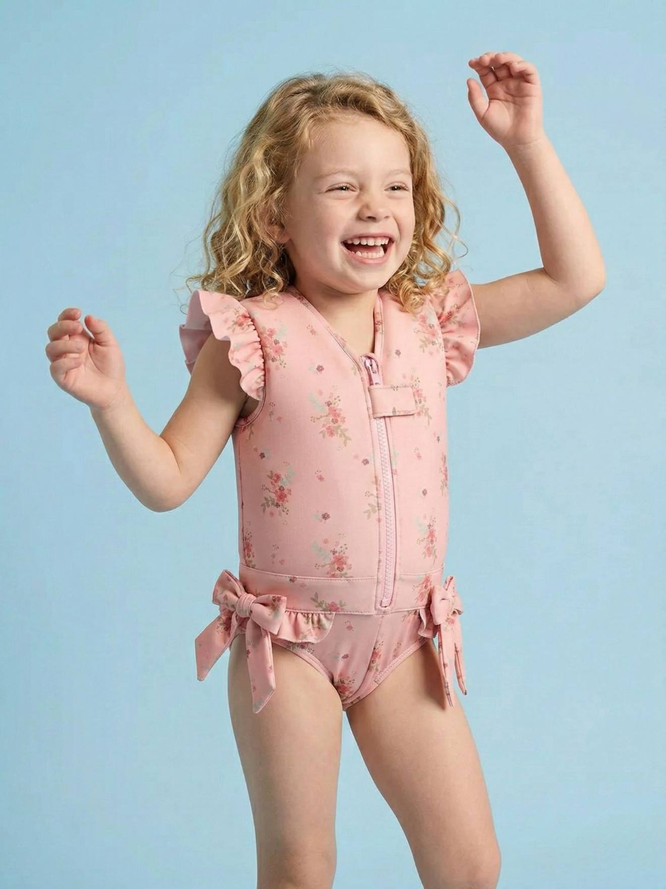 Maillot De Bain Flottant Enfant - Fleurette Rose Saumon 51 €