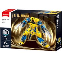 Jouet-Jeux d'imagination-Jeux de construction-Robot super pr mecha jaune bleu
