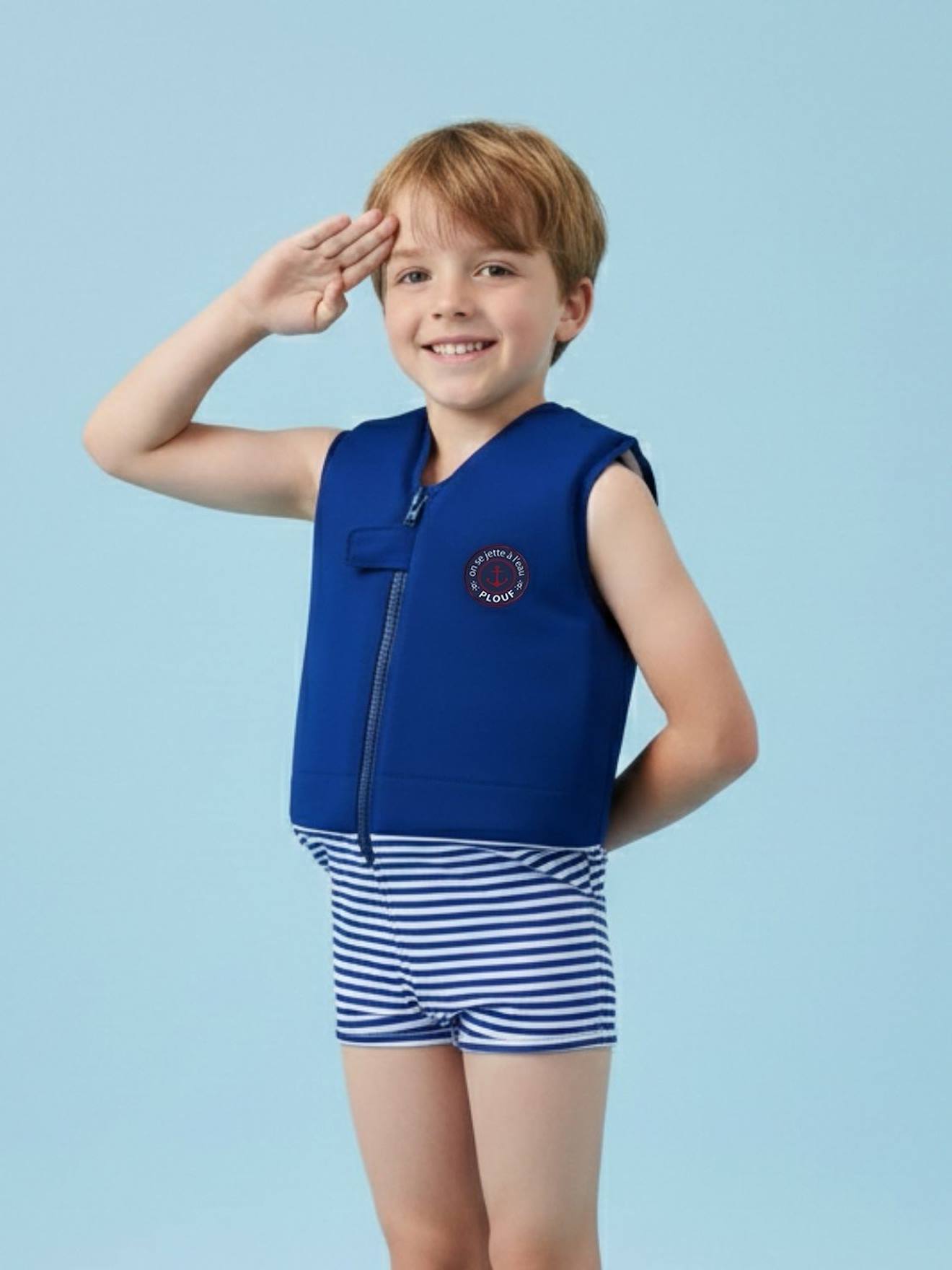 Maillot De Bain Flottant Enfant - Teilo Bleu Blanc 46 €
