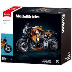 Jouet-Jeux d'imagination-Jeux de construction-Model bricks - moto orange