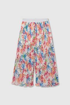 -Pantalon fille imprimé feuilles évasé