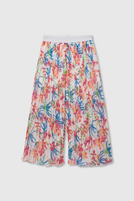 Fille-Pantalon fille imprimé feuilles évasé