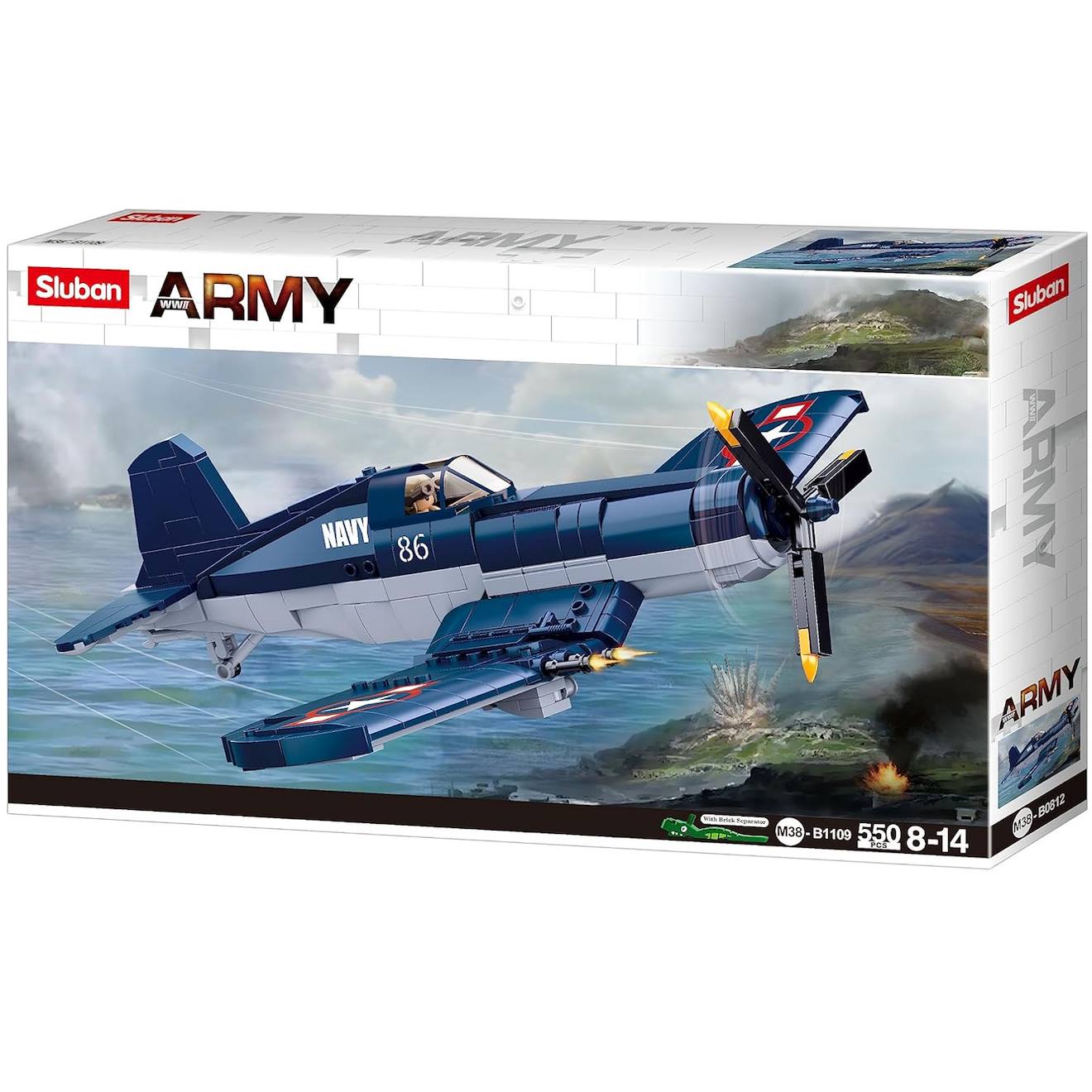 Army Wwii - Avion Chasseur F4u Bleu
