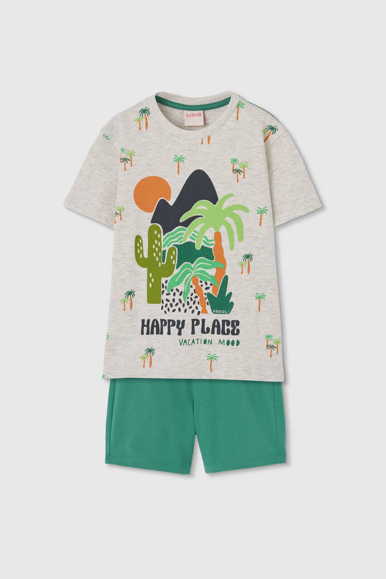 Ensemble Enfant T-shirt Et Pantalon En Coton Gris