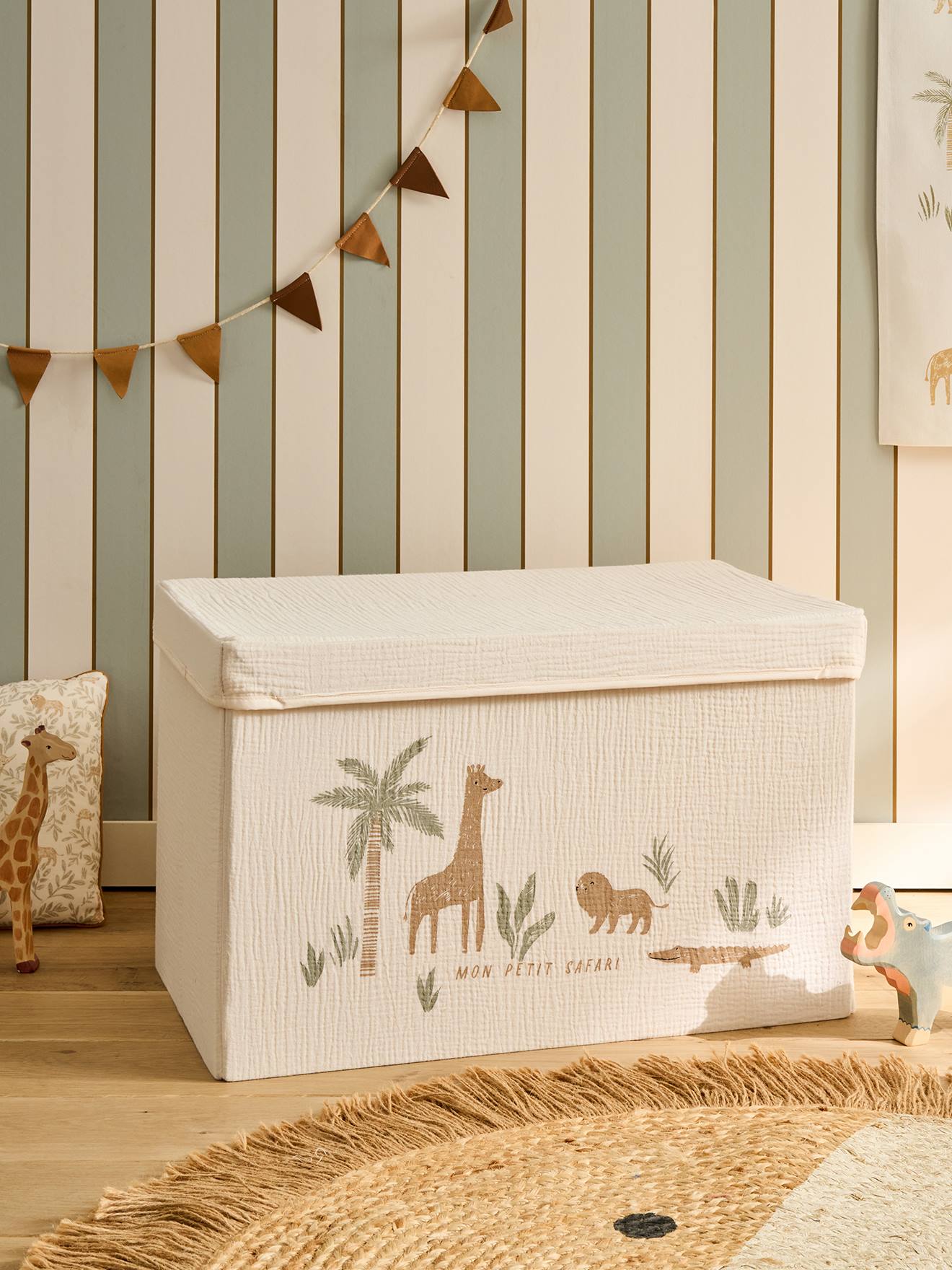 Coffre rangement jouets XL beige Coffre rangement jouets XL beige