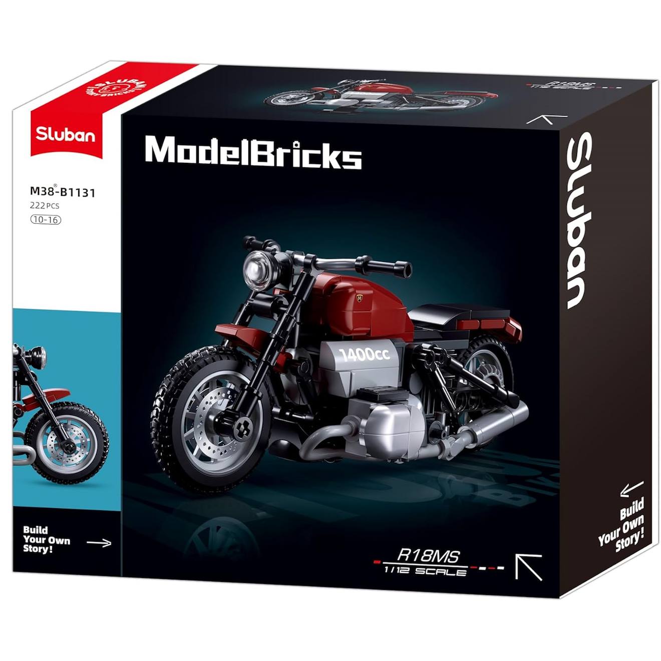Model Bricks - Moto Style Harley Rouge