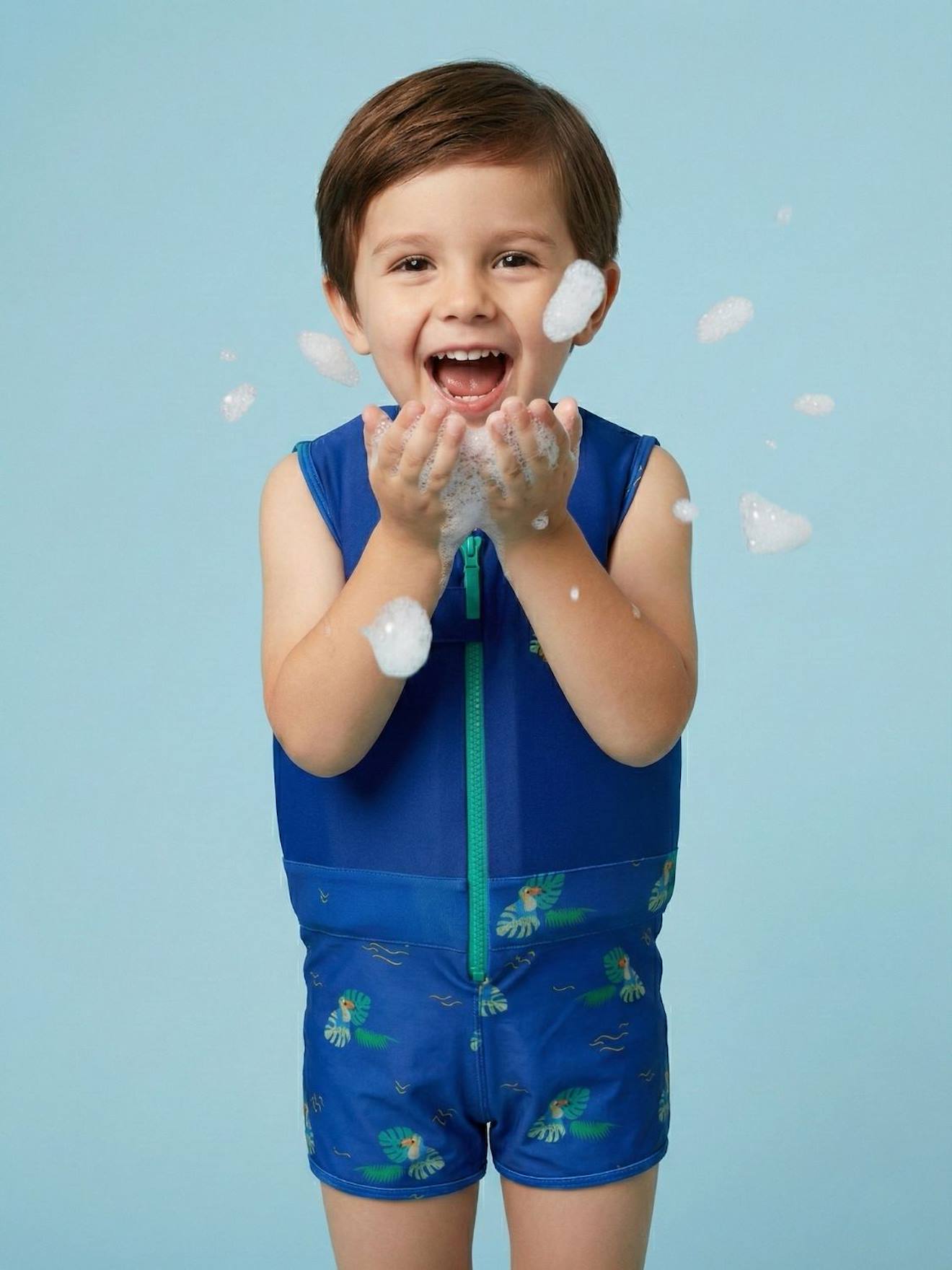 Maillot De Bain Flottant Enfant - Ralfi Bleu / Vert