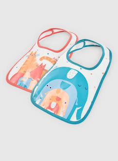 Puériculture-Repas-Pack de 2 bavoirs bébé coton