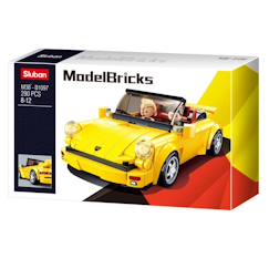 Jouet-Jeux d'imagination-Jeux de construction-Model bricks - voiture de sport allemande jaune