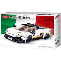 Jouet-Jeux d'imagination-Jeux de construction-Model bricks - super voiture italienne blanche