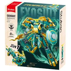 Jouet-Jeux d'imagination-Jeux de construction-Robot mecha 2 en 1 vert jaune