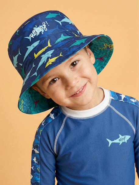 Bob de plage anti-uv réversible - garçon  - vertbaudet enfant