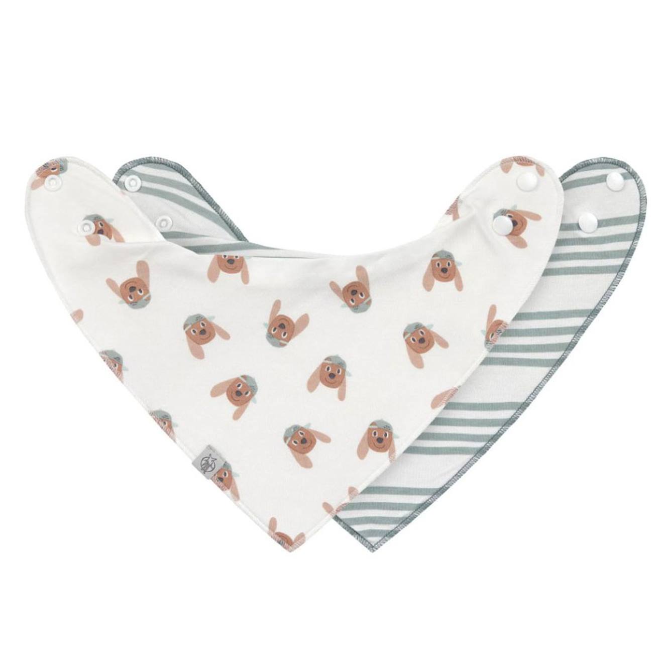 Lot De 2 Bavoirs Bandanas 0-24 Mois Tiny Team Dog Multicolore