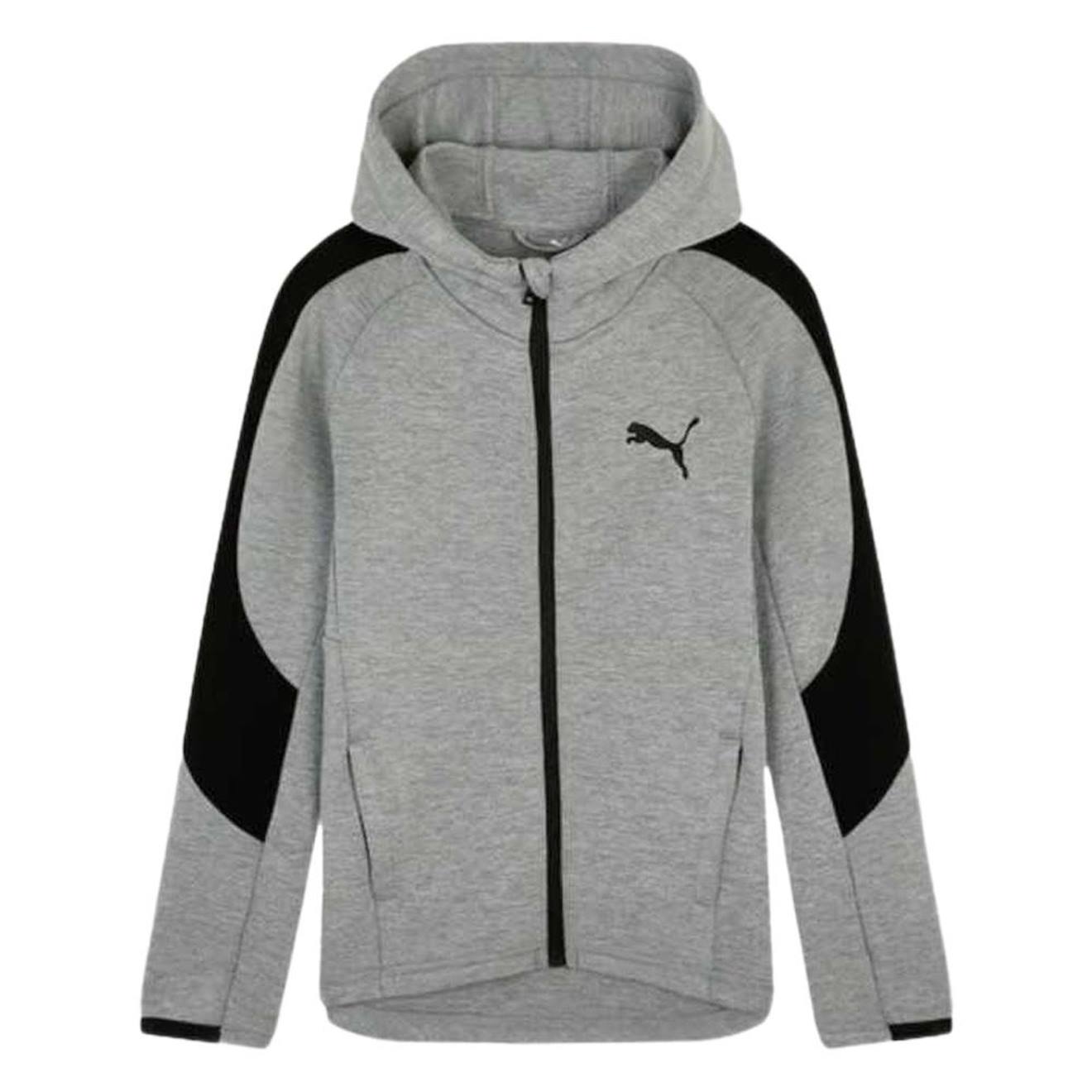 Sweat Zippé Garçon À Capuche Gris