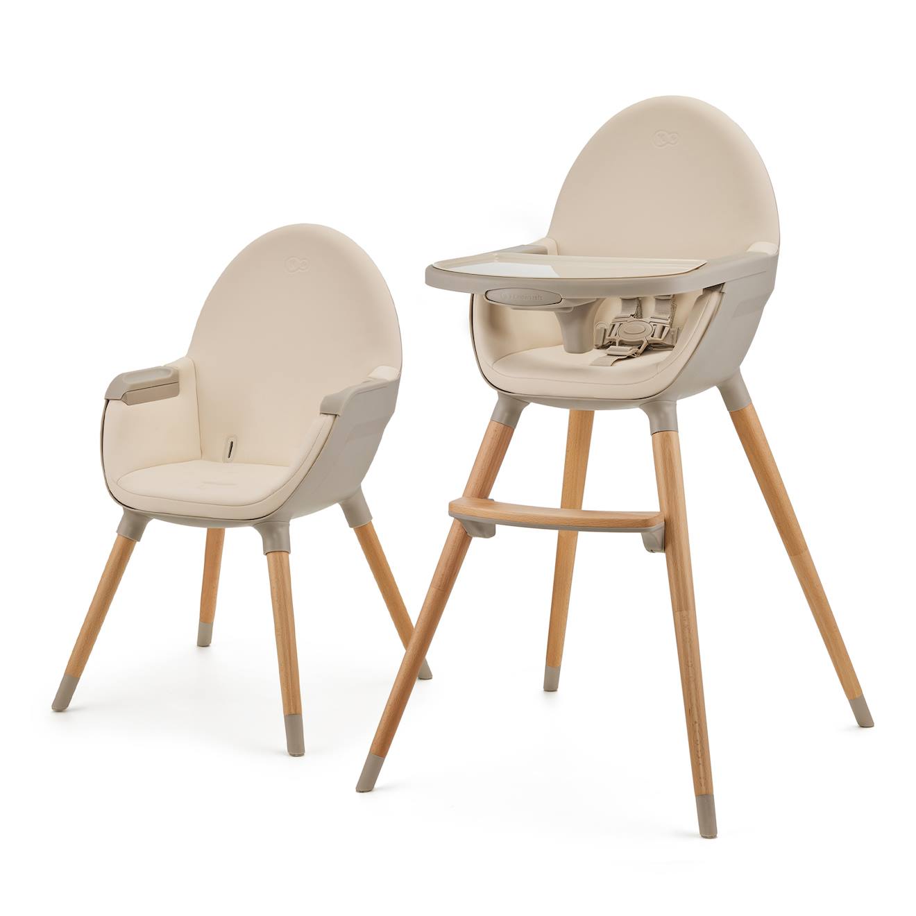 Chaise Haute Évolutive 2en1 Fini 2 , Fauteuil Enfant, Chaise Bébé Enfant, Réglable, Design Universel Beige (Kinderkraft) - Couverture