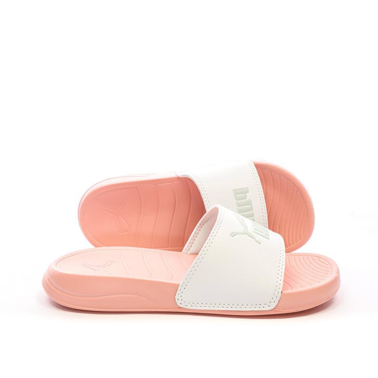 Claquettes Fille Popcat 20 Rose Et Blanc
