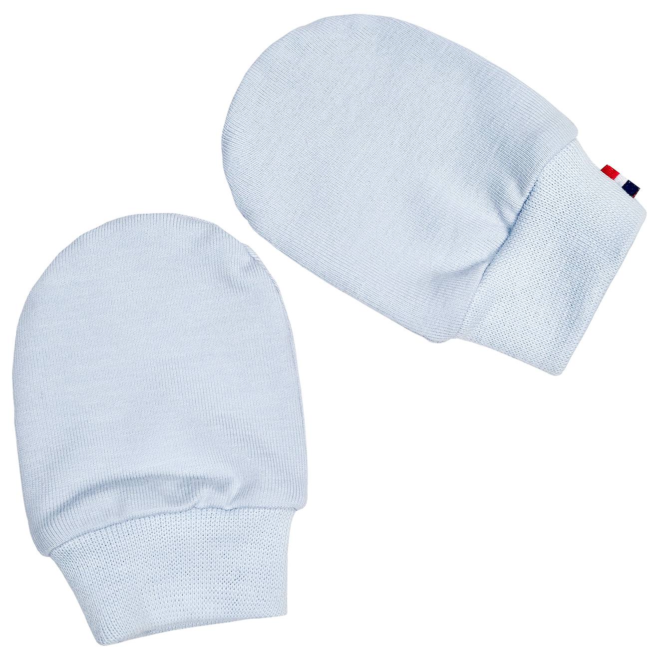 Moufles Naissance En Coton Gants Bébé Anti Griffures Bleu