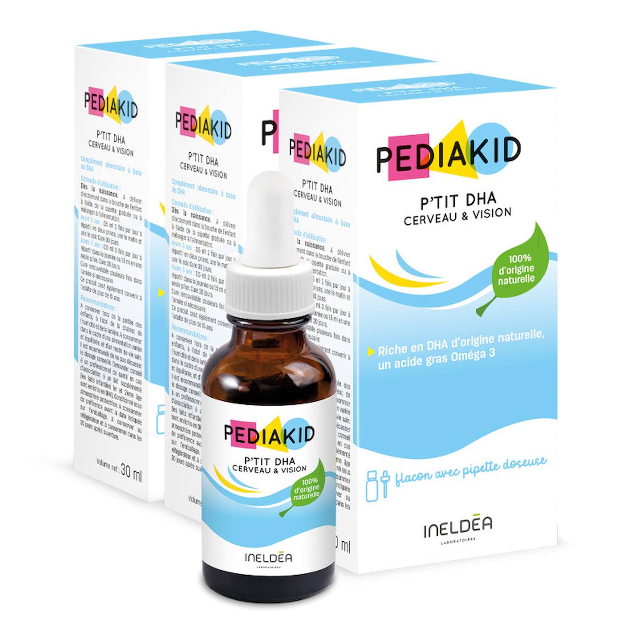 P'tit Dha Cerveau Vision Fonctions Cognitives Bébé 30ml X3 Multicolore