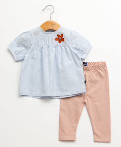 -Ensemble tunique + leggings 100% coton bébé fille
