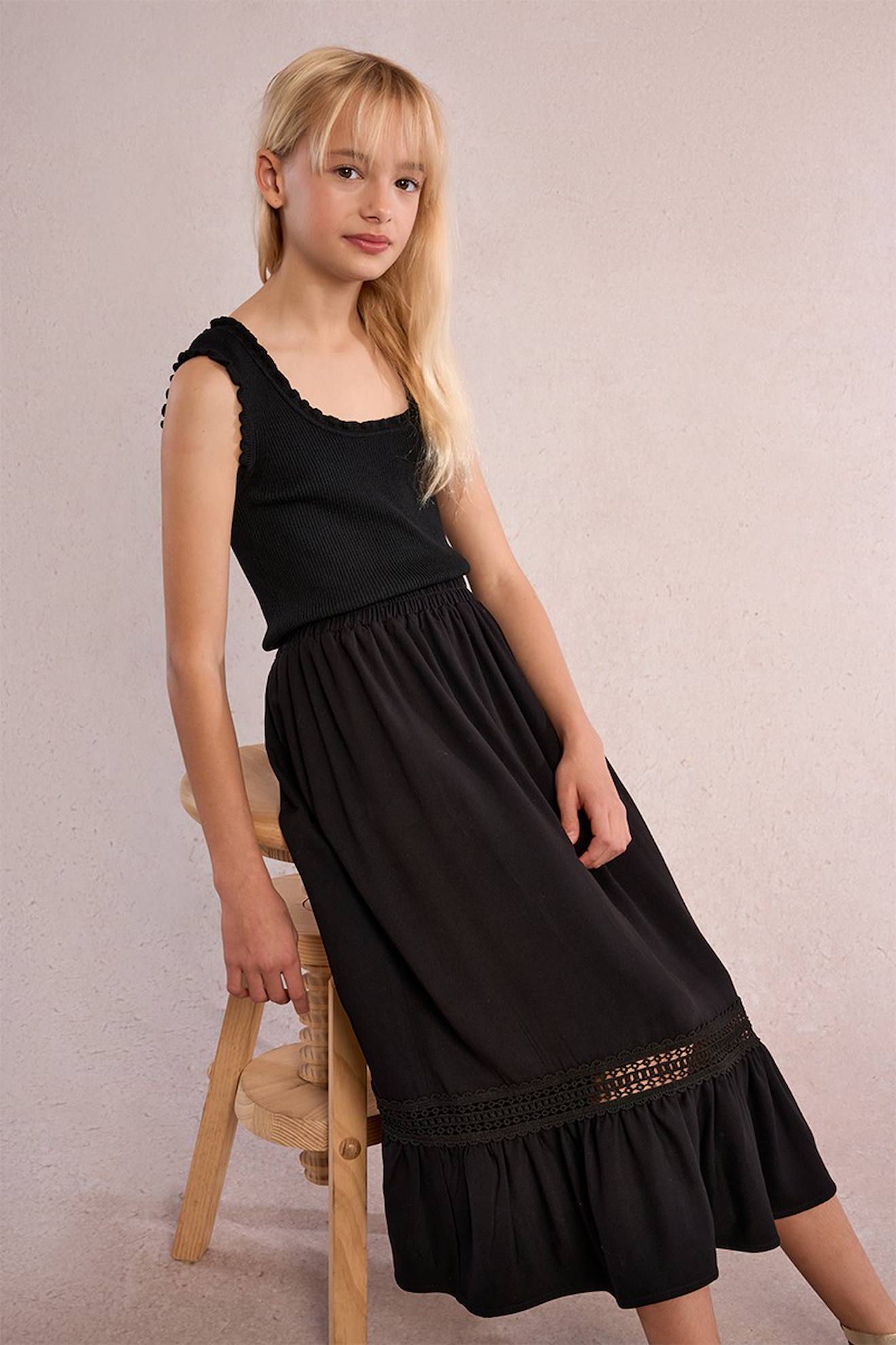 Débardeur froncé noir