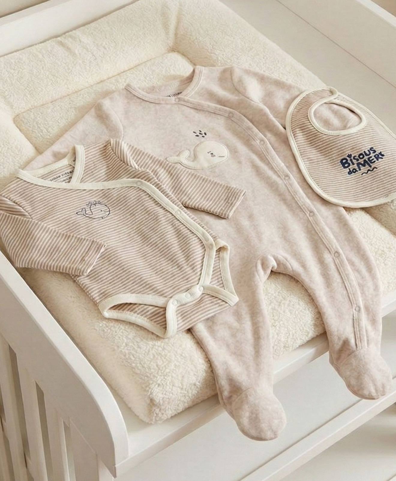 Ensemble Bébé 3 Pièces Bébé Mixte Beige