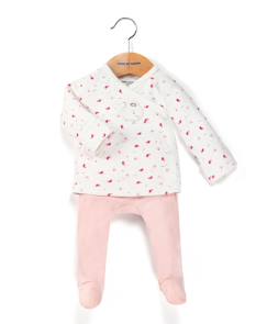 -Ensemble pantalon + haut 100% coton bébé fille