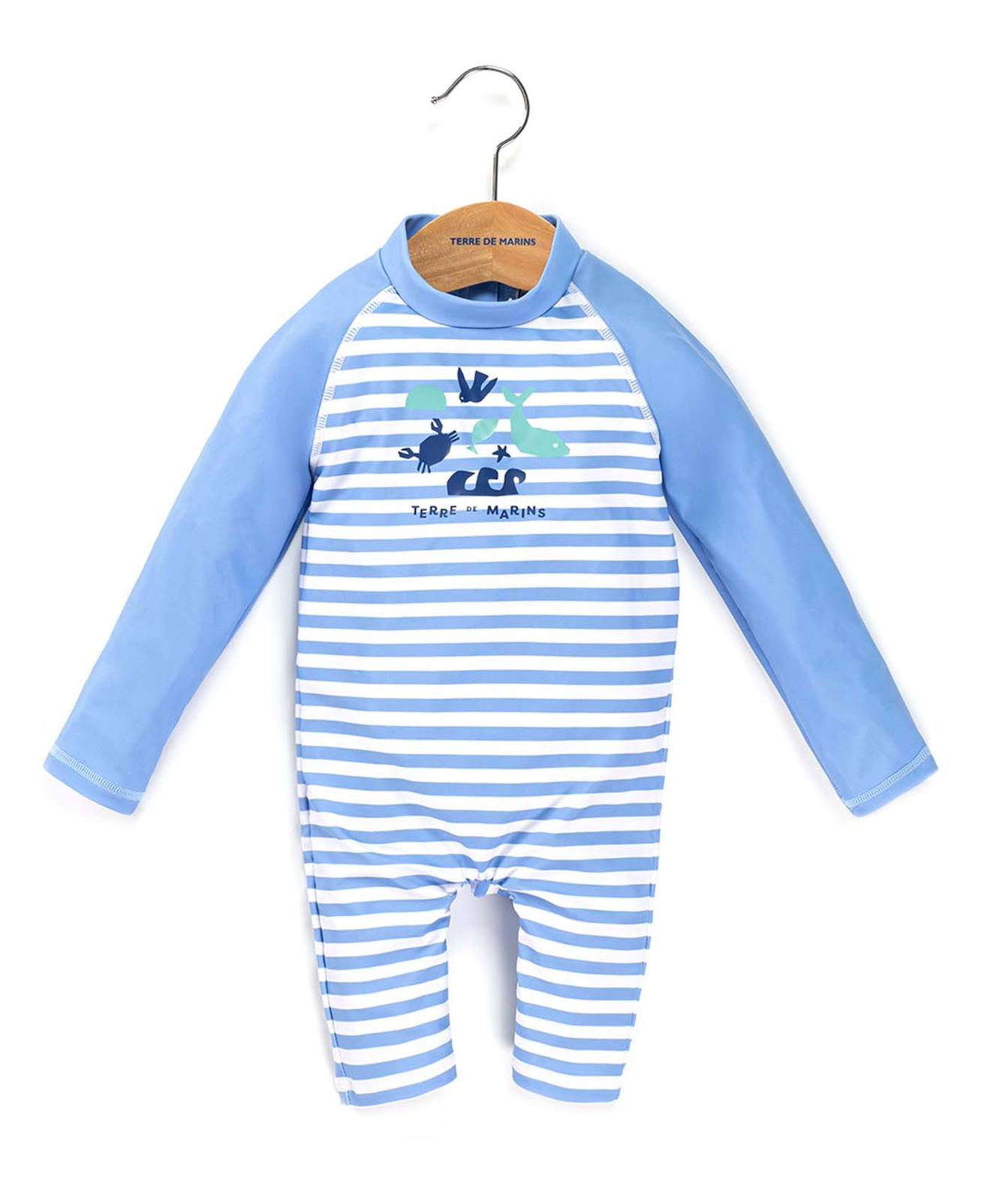 Maillot De Bain Bb Garon Fond Blanc Raye Bleu 20 €