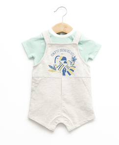 Ensemble salopette + haut 100% coton bébé garçon  - vertbaudet enfant