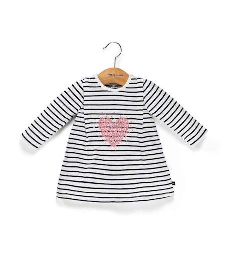 Bébé-Robe manches longues 100% coton bébé fille