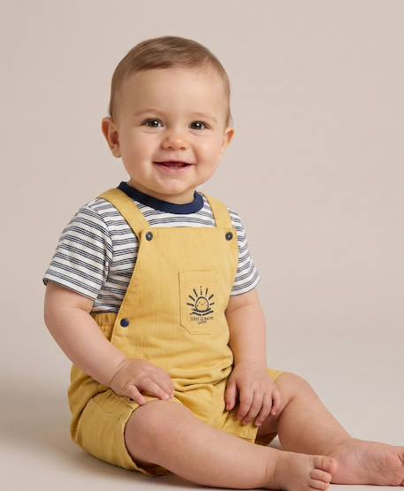 Bébé-Ensemble salopette + haut 100% coton bébé garçon