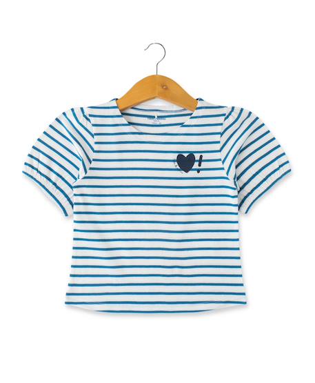Fille-T-shirt, sous-pull-T-shirt-Mariniere manches courtes 100% coton fille