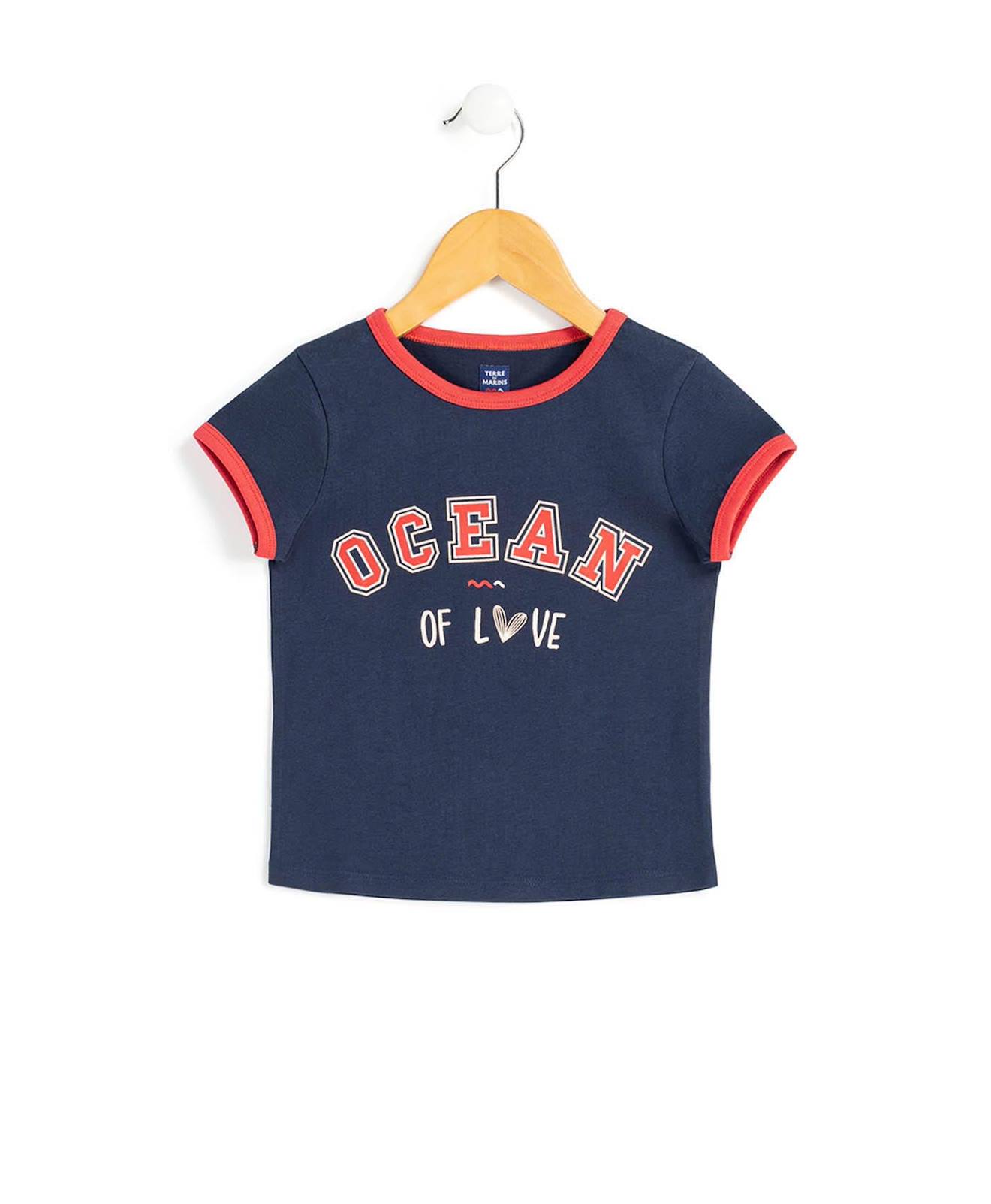 T-shirt Manches Courtes 100 Coton Fille Indigo 10 €