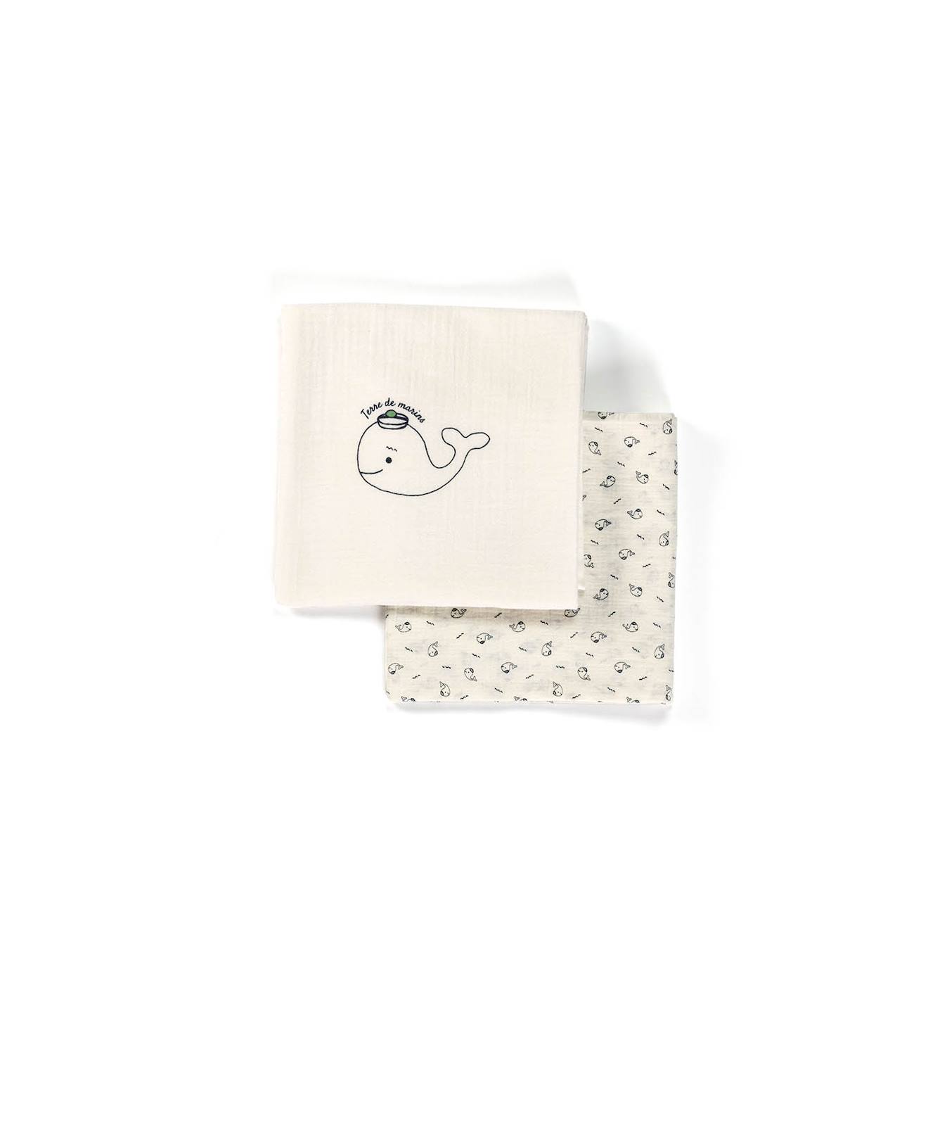 Ensemble Accessoires 100 Coton Bb Garon Fond Naturel Imp Bleu 9 €