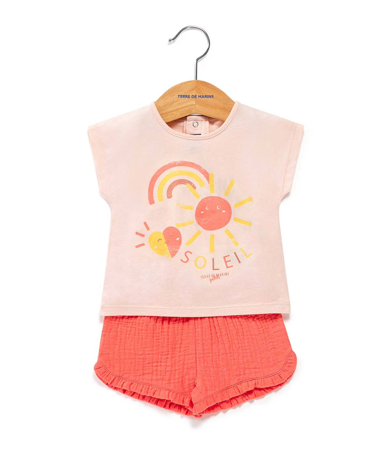 Ensemble Short Haut 100 Coton Bb Fille Grege 28 €