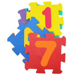 Jouet-Premier âge-Tapis d'éveil et portiques-Nombres puzzelmatte avec des plaques individuelles
