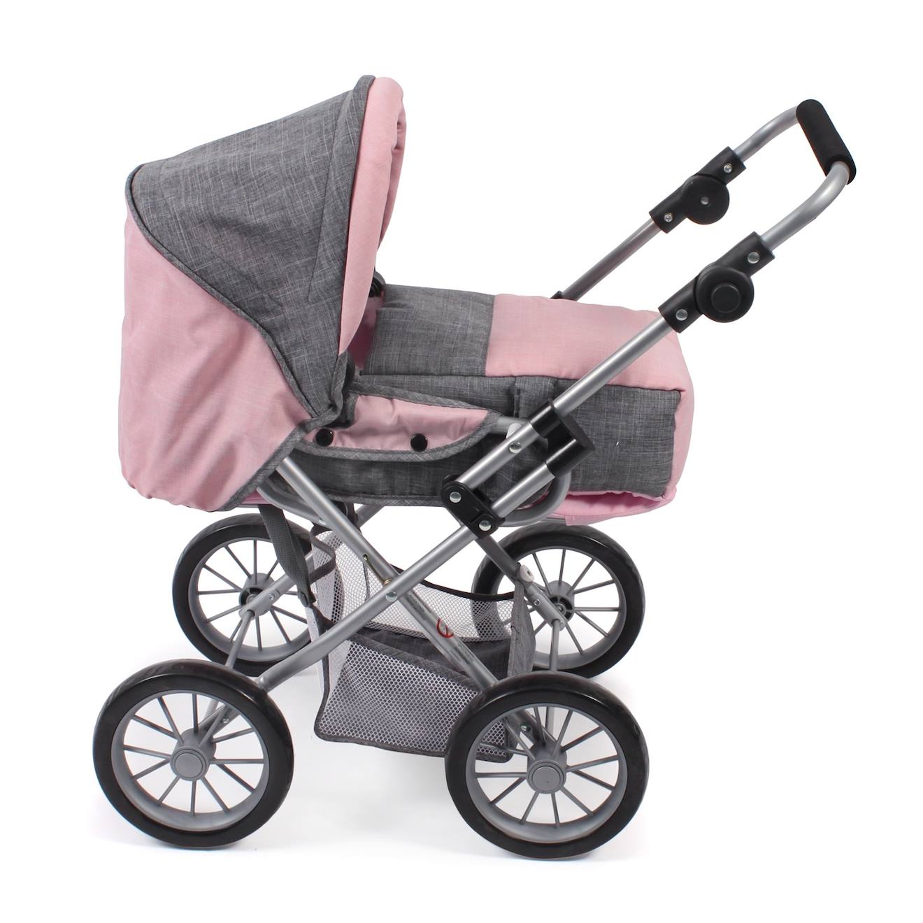 Poussette Combinée Leni Gris Et Rose
