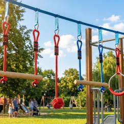 Jouet-Parcours d'obstacles ninja enfants 10 m charge 100 kg pp multicolore