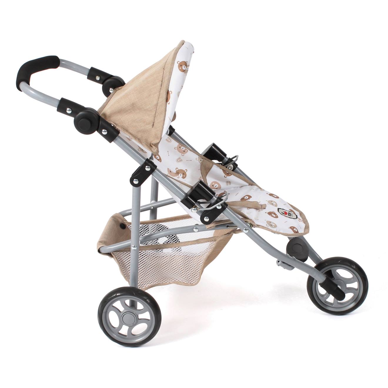 Petite Poussette De Jogging Lola Pour Poupées Beige Avec Oursons Beige