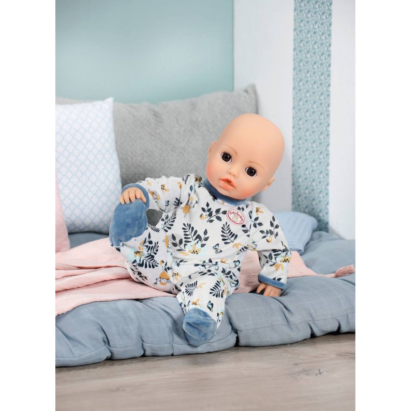 Combinaison Baby Annabell Feuilles Bleues 43 Cm Bleu