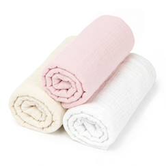 Lot de 3 draps housses couffin en gaze de coton pastel  - vertbaudet enfant