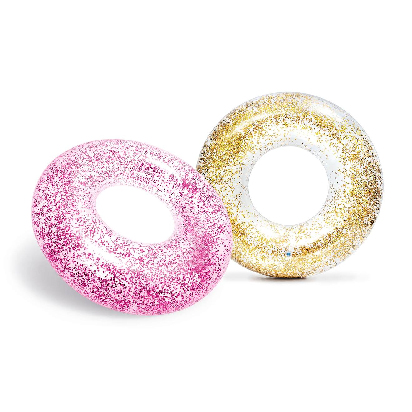 Bouée Gonflable Glitter 119 Cm Diam. 1 Pc. Rose Et Doré (Intex) - Image 1