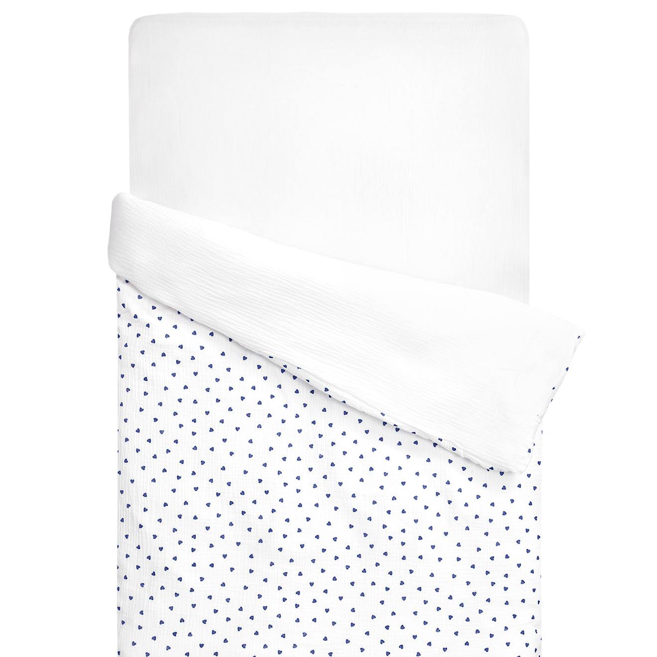 Housse De Couette Réversible En Gaze De Coton Lovio Bleu