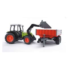 Jouet-Jeux d'imagination-Claas nectis 267 f avec chargeur frontal et remorque à plate-forme