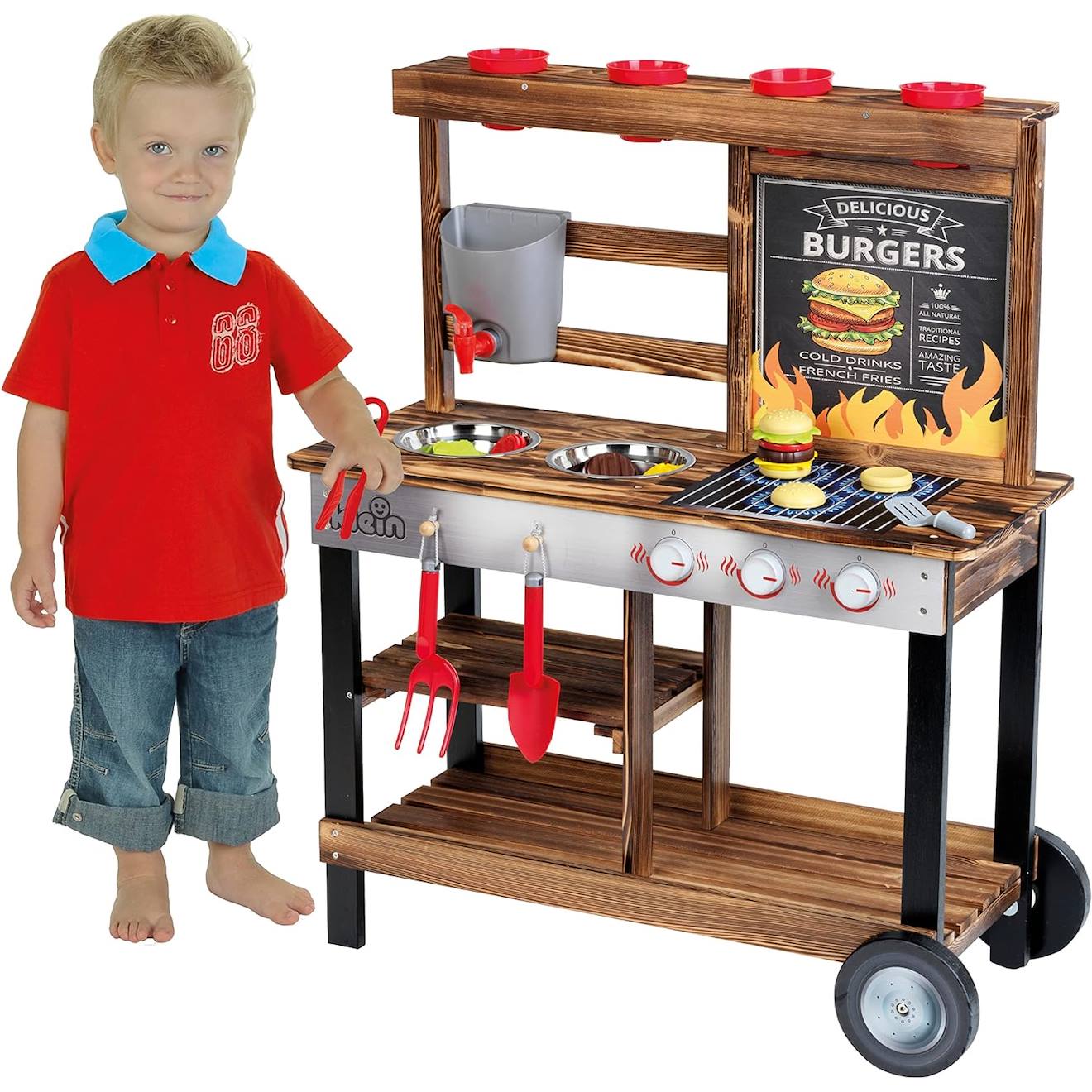 Cuisine D'été Avec Barbecue En Bois Multicolore